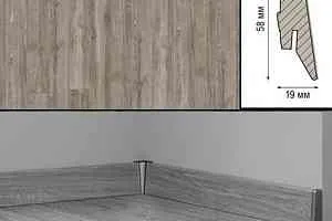 Плинтус Плинтус МДФ Kronotex ламинированный D3662 Плинтус ламинированный МДФ Kronotex Дуб Монтмело серебряный фото  | FLOORDEALER