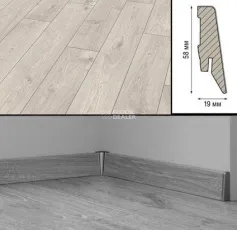 Плинтус МДФ Kronotex ламинированный D3223 Плинтус ламинированный МДФ Kronotex Дуб Атлас белый фото 2 | FLOORDEALER