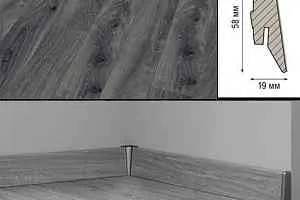 Плинтус Плинтус МДФ Kronotex ламинированный D4167 Плинтус ламинированный МДФ Kronotex Дуб Престиж серый фото  | FLOORDEALER