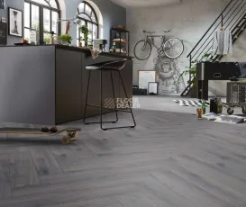 Kronotex Herringbone 10мм D4167 Дуб Престиж серый фото 3 | FLOORDEALER