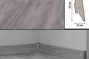 Плинтус Плинтус МДФ Kronotex ламинированный D3670 Плинтус ламинированный МДФ Kronotex Дуб Макро светло-серый фото  | FLOORDEALER