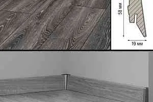 Плинтус Плинтус МДФ Kronotex ламинированный D4798 Плинтус ламинированный МДФ Kronotex Дуб горный чёрный фото  | FLOORDEALER