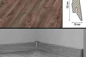 Плинтус Плинтус МДФ Kronotex ламинированный D4791 Плинтус ламинированный МДФ Kronotex Дуб коричневый Макро фото  | FLOORDEALER