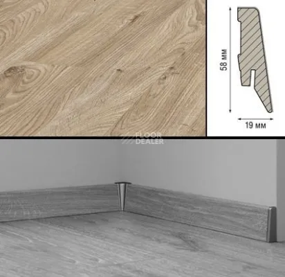 Плинтус Плинтус МДФ Kronotex ламинированный D3081 Плинтус ламинированный МДФ Kronotex Дуб Еверест серебро фото 2 | FLOORDEALER