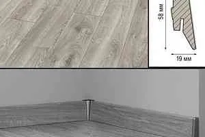 Плинтус Плинтус МДФ Kronotex ламинированный D4797 Плинтус ламинированный МДФ Kronotex Дуб горный серебристый фото  | FLOORDEALER