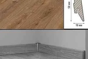 Плинтус Плинтус МДФ Kronotex ламинированный D4166 Плинтус ламинированный МДФ Kronotex Дуб Престиж натуральный фото  | FLOORDEALER