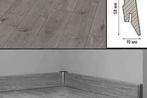 Плинтус Плинтус МДФ Kronotex ламинированный D3178 Плинтус ламинированный МДФ Kronotex Дуб Эверест серый фото  | FLOORDEALER