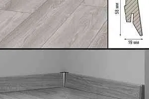 Плинтус Плинтус МДФ Kronotex ламинированный D4793 Плинтус ламинированный МДФ Kronotex Дуб белый Макро фото  | FLOORDEALER