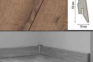 Плинтус Плинтус МДФ Kronotex ламинированный D4726 Плинтус ламинированный МДФ Kronotex Дуб горный коричневый фото  | FLOORDEALER