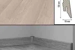 Плинтус Плинтус МДФ Kronotex ламинированный D2873 Плинтус ламинированный МДФ Kronotex Дуб Вейвлесс белый фото  | FLOORDEALER