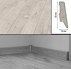 Плинтус Плинтус МДФ Kronotex ламинированный D3223 Плинтус ламинированный МДФ Kronotex Дуб Атлас белый фото 1 | FLOORDEALER